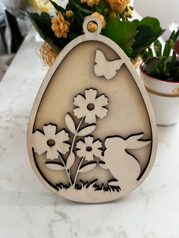 Zajec v jajčki - (naraven) OBESEK ZA VRATA