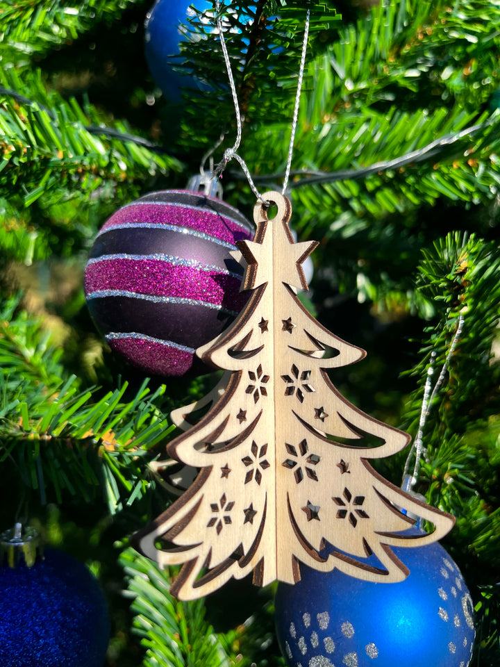 Leseni božični okraski smrečice – komplet 2 kosov