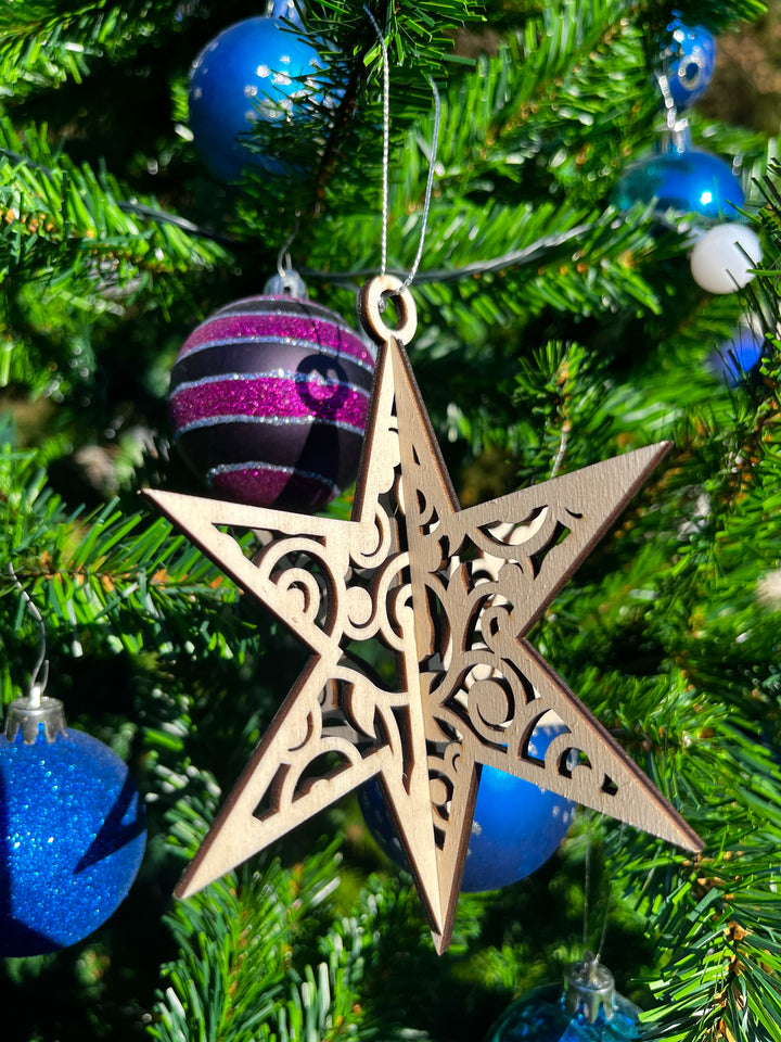 Lesene božične zvezde – komplet 6 različnih motivov