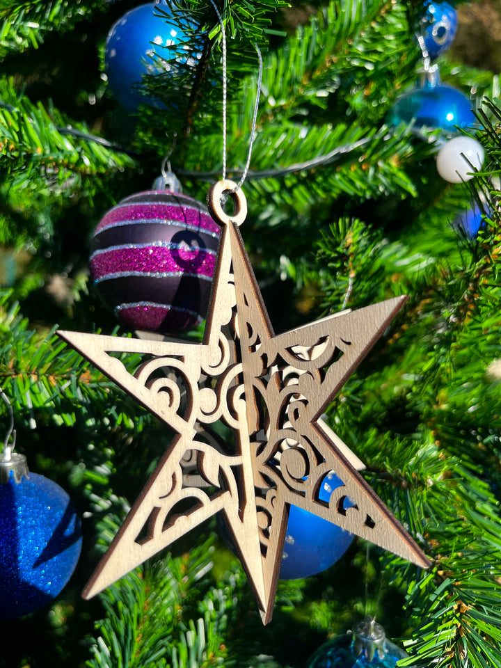 Lesene božične zvezde – komplet 6 različnih motivov