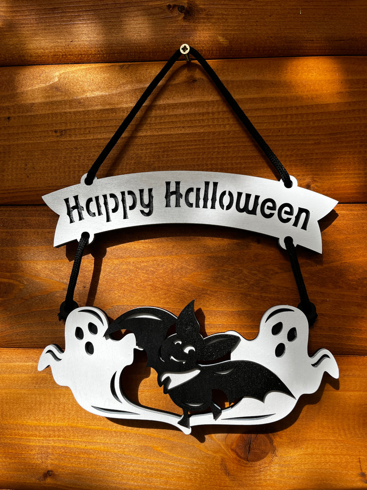 Lesen obesek – Happy Halloween z netopirjem in duhci